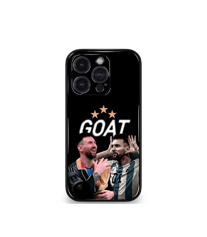 lionel messi goat edition premium glossy phone case.