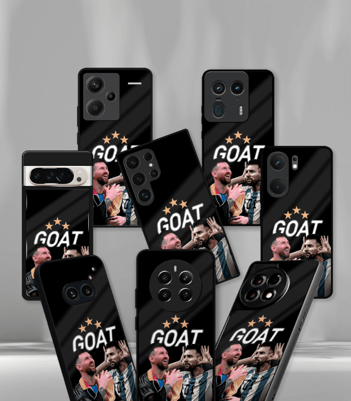 lionel messi goat edition premium glossy phone case.