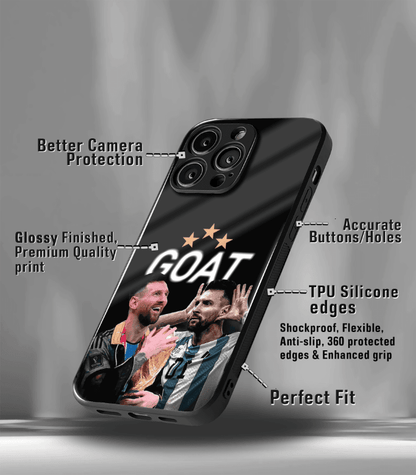 Lionel Messi GOAT edition Premium Glossy Phone Case.