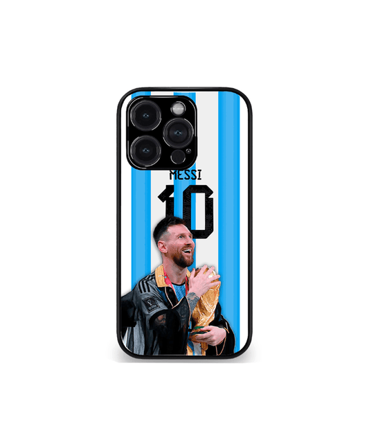 Lionel Messi GOAT edition Premium Glossy Phone Case.