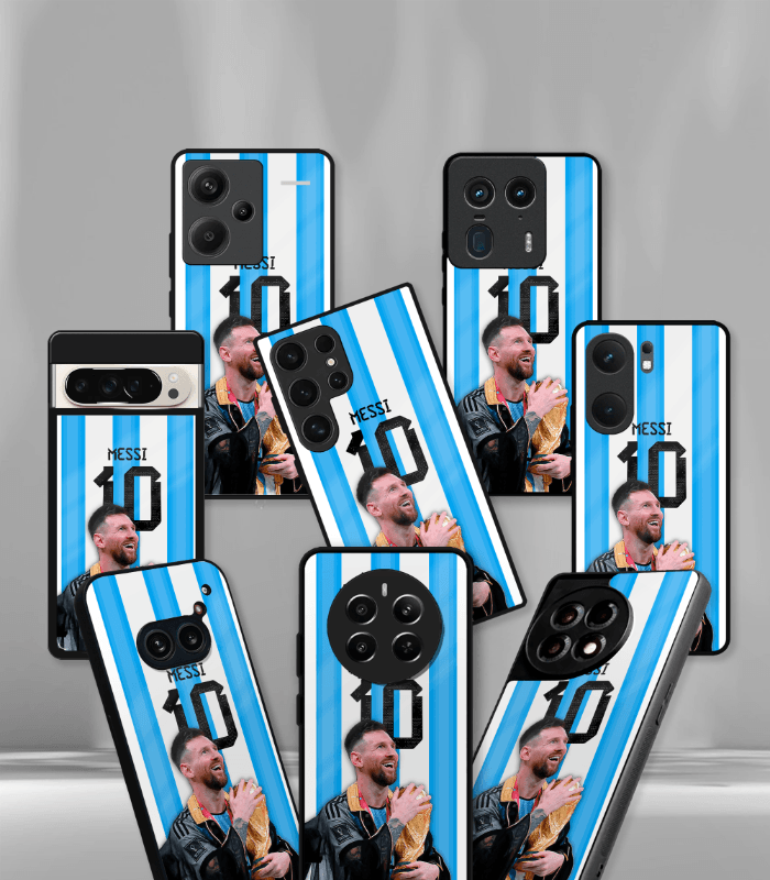 lionel messi goat edition premium glossy phone case.