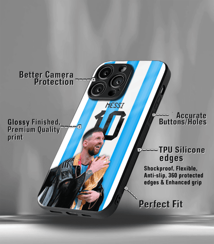 Lionel Messi GOAT edition Premium Glossy Phone Case.