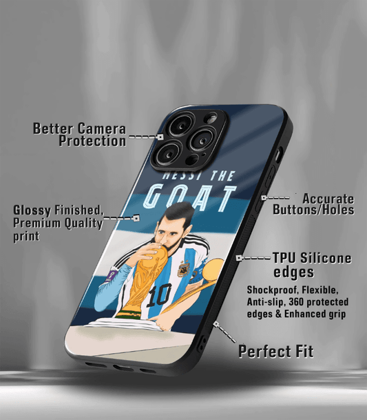 Lionel Messi GOAT edition Premium Glossy Phone Case.