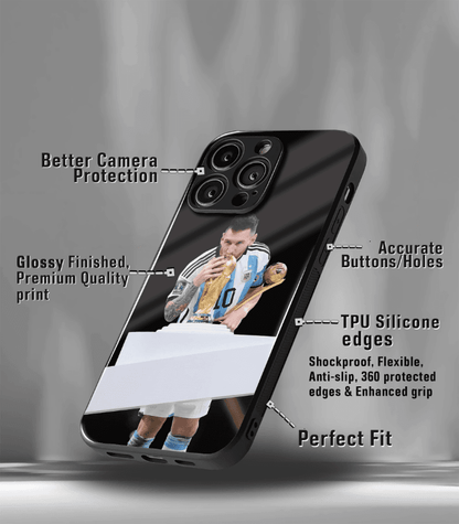 Lionel Messi GOAT edition Premium Glossy Phone Case.