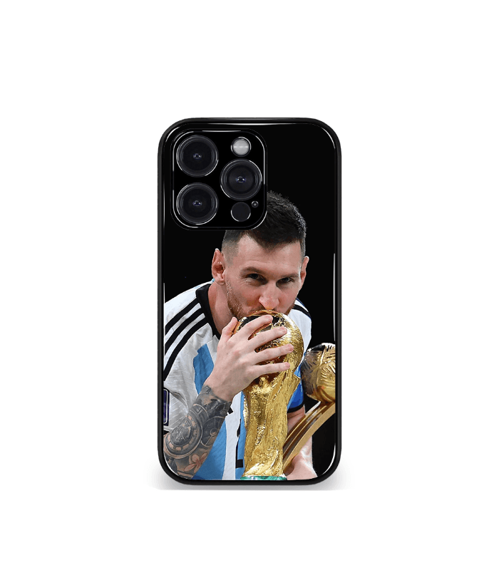 lionel messi goat edition premium glossy phone case.
