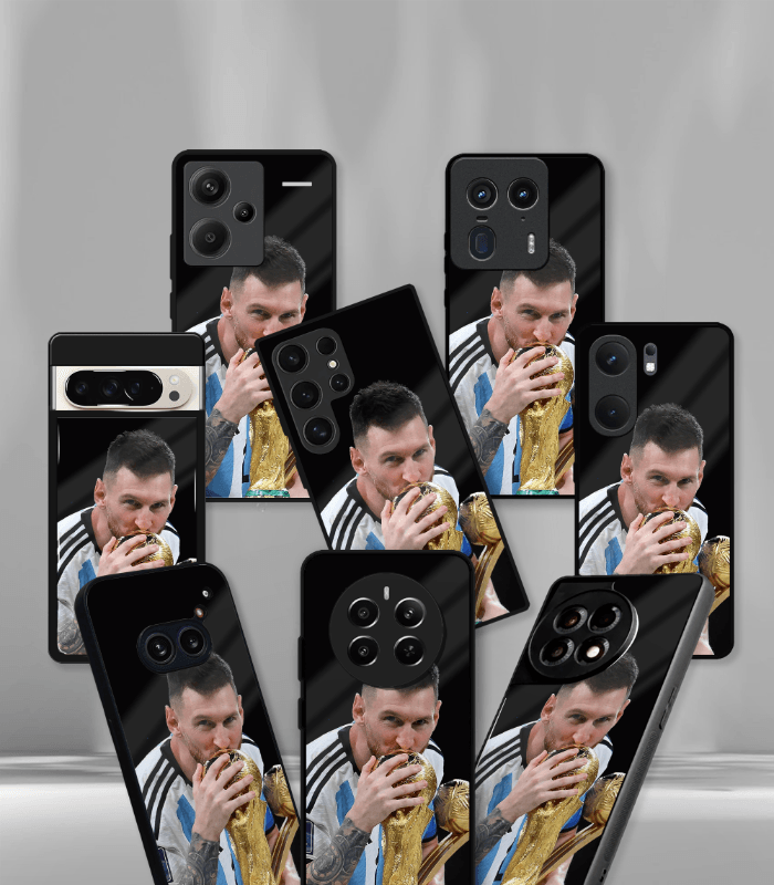 lionel messi goat edition premium glossy phone case.