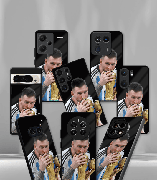 Lionel Messi GOAT edition Premium Glossy Phone Case.