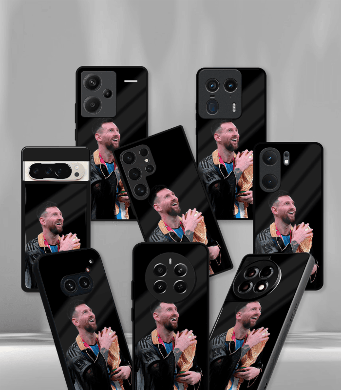 lionel messi goat edition premium glossy phone case.