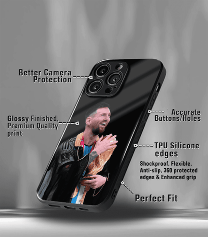 Lionel Messi GOAT edition Premium Glossy Phone Case.