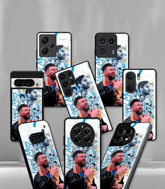 lionel messi goat edition premium glossy phone case.