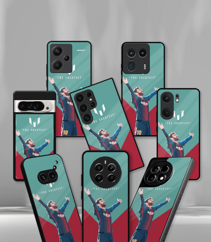 lionel messi goat edition premium glossy phone case.