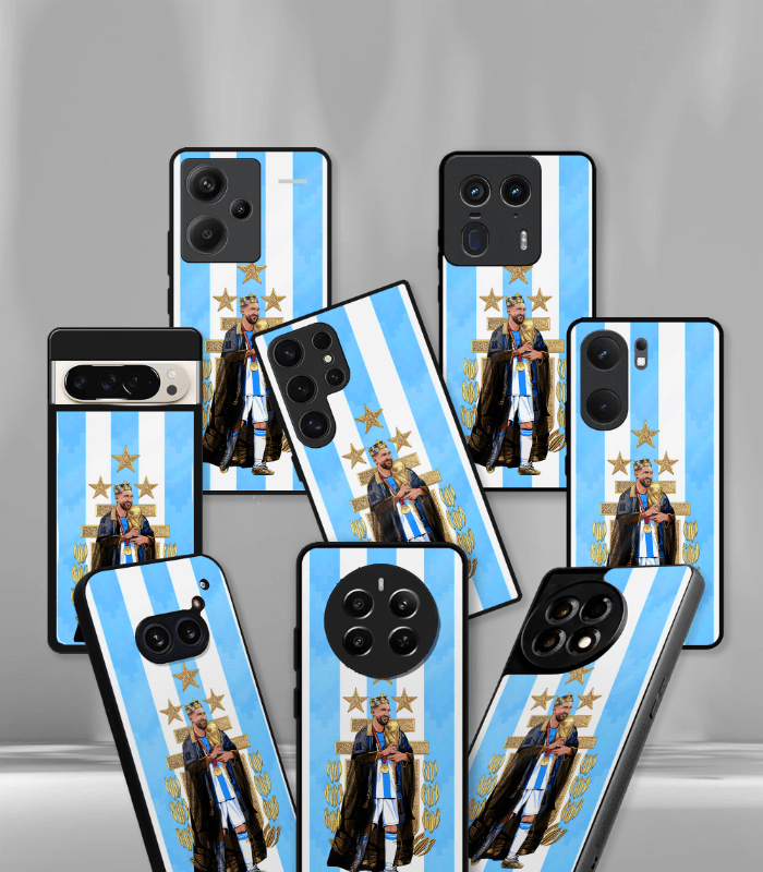 lionel messi goat edition premium glossy phone case.