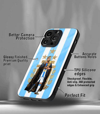Lionel Messi GOAT edition Premium Glossy Phone Case.