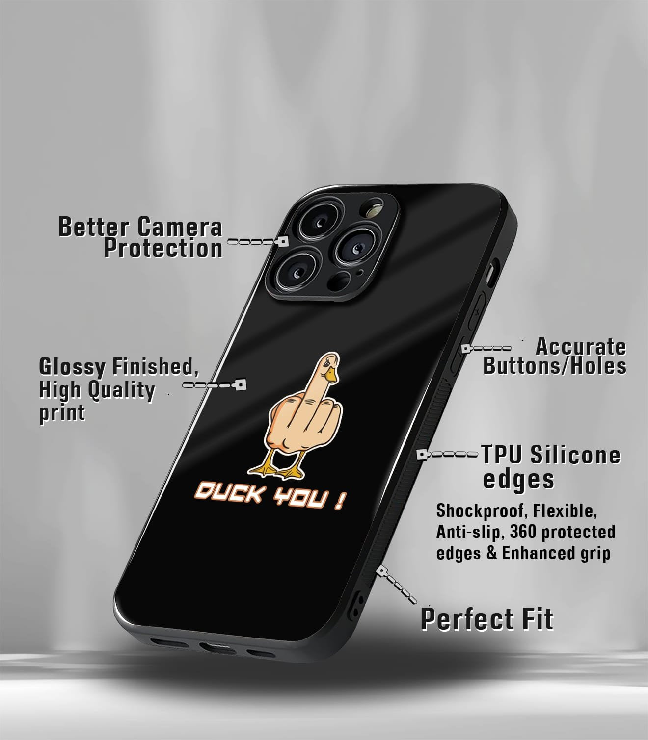 duck you psych trippy premium glossy case