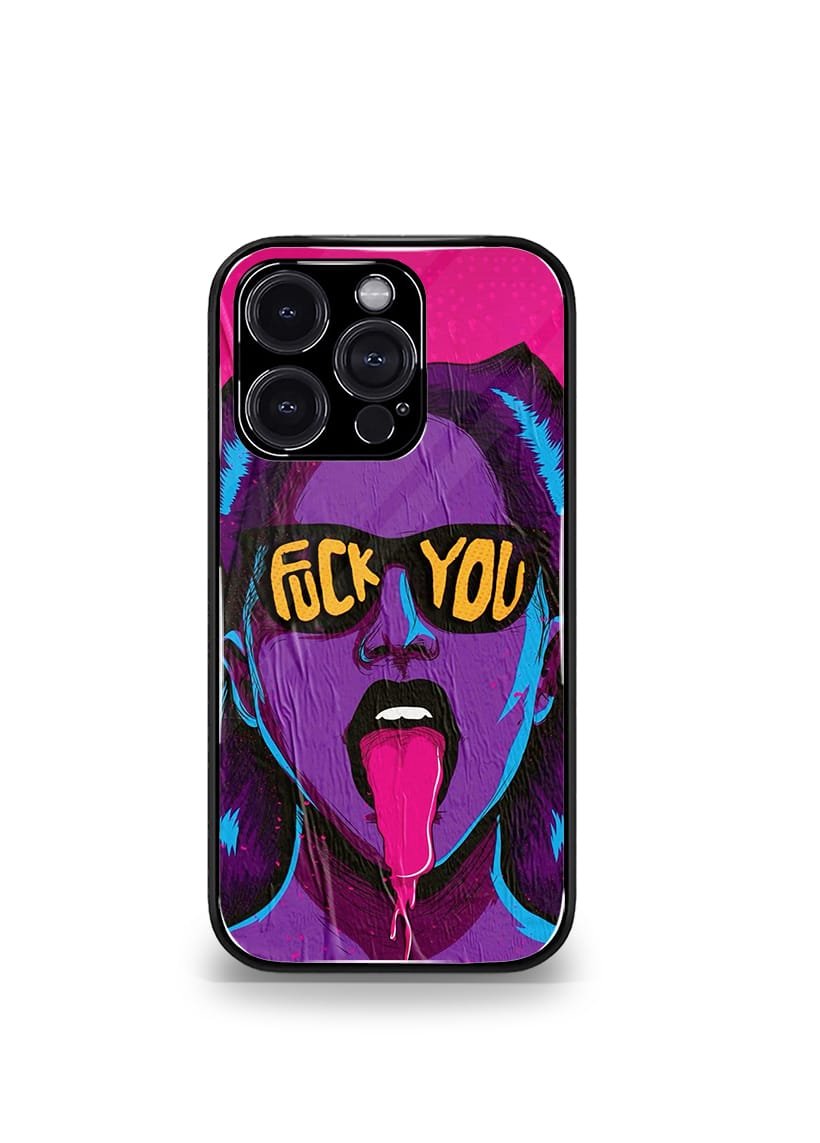 fuck you girly psych trippy premium glossy case