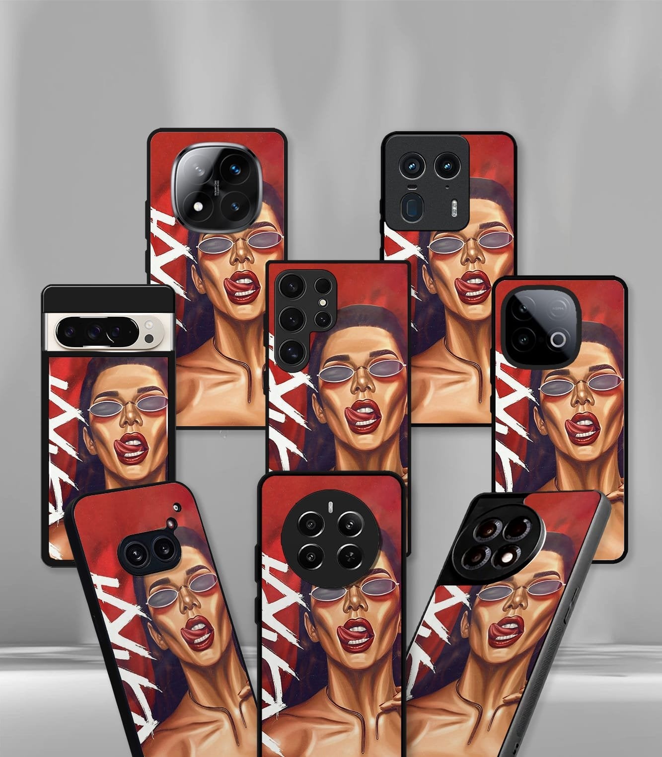 psych trippy lady face premium glossy case