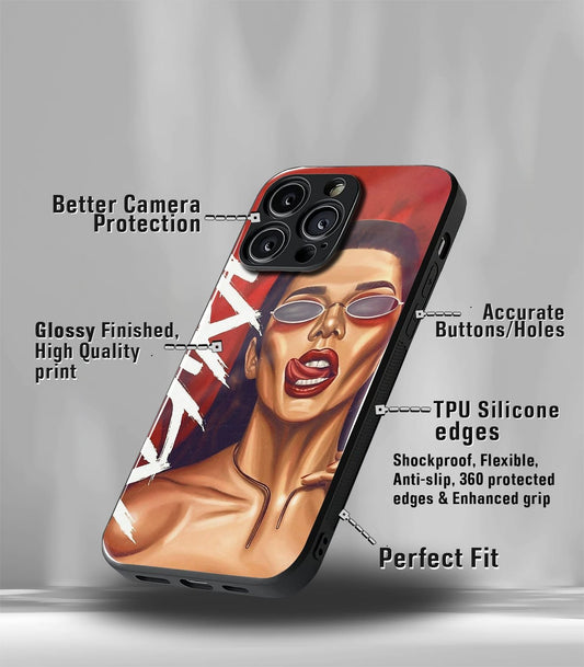 Psych Trippy Lady face Premium Glossy Case