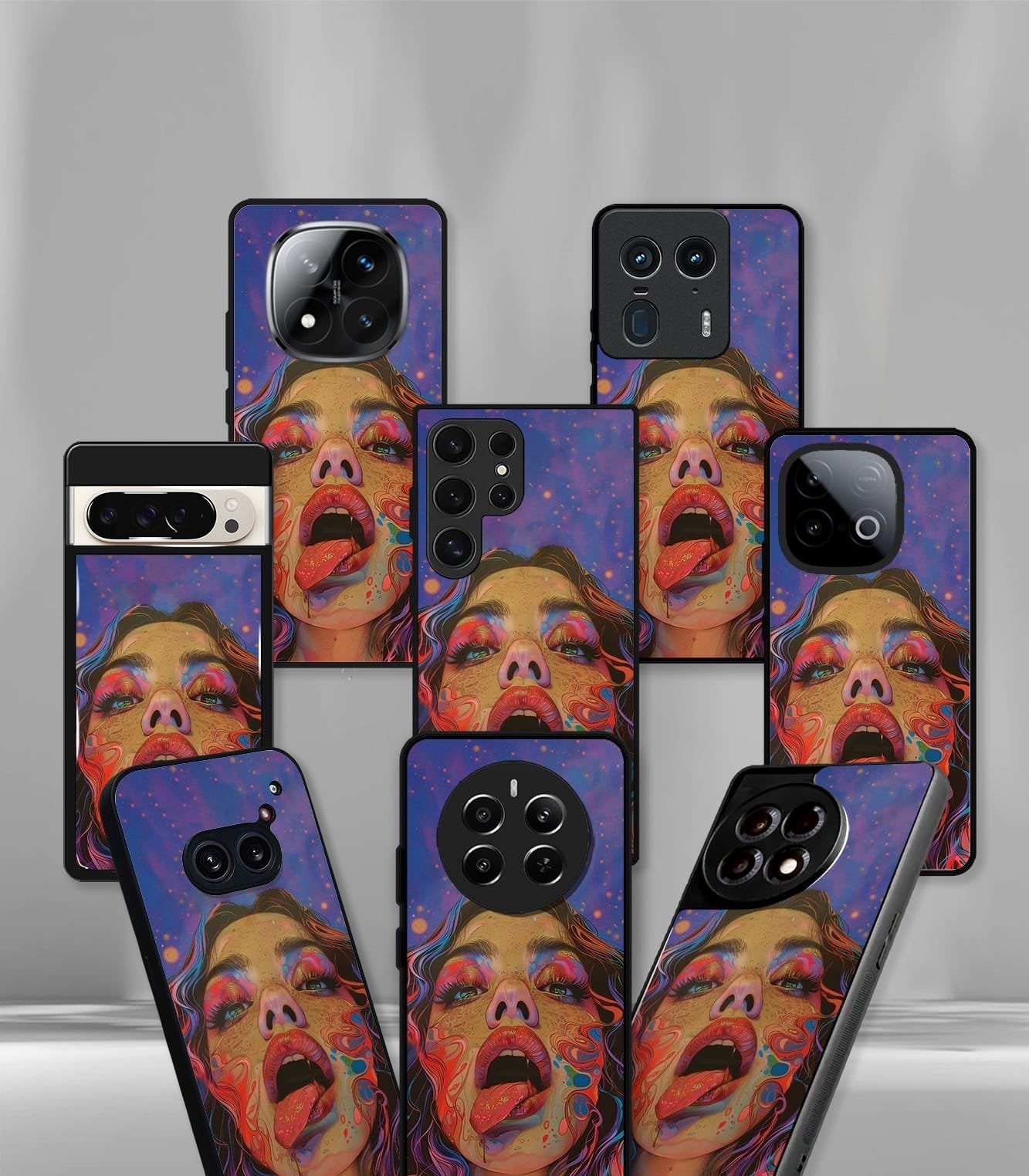 stone face psych trippy premium glossy case