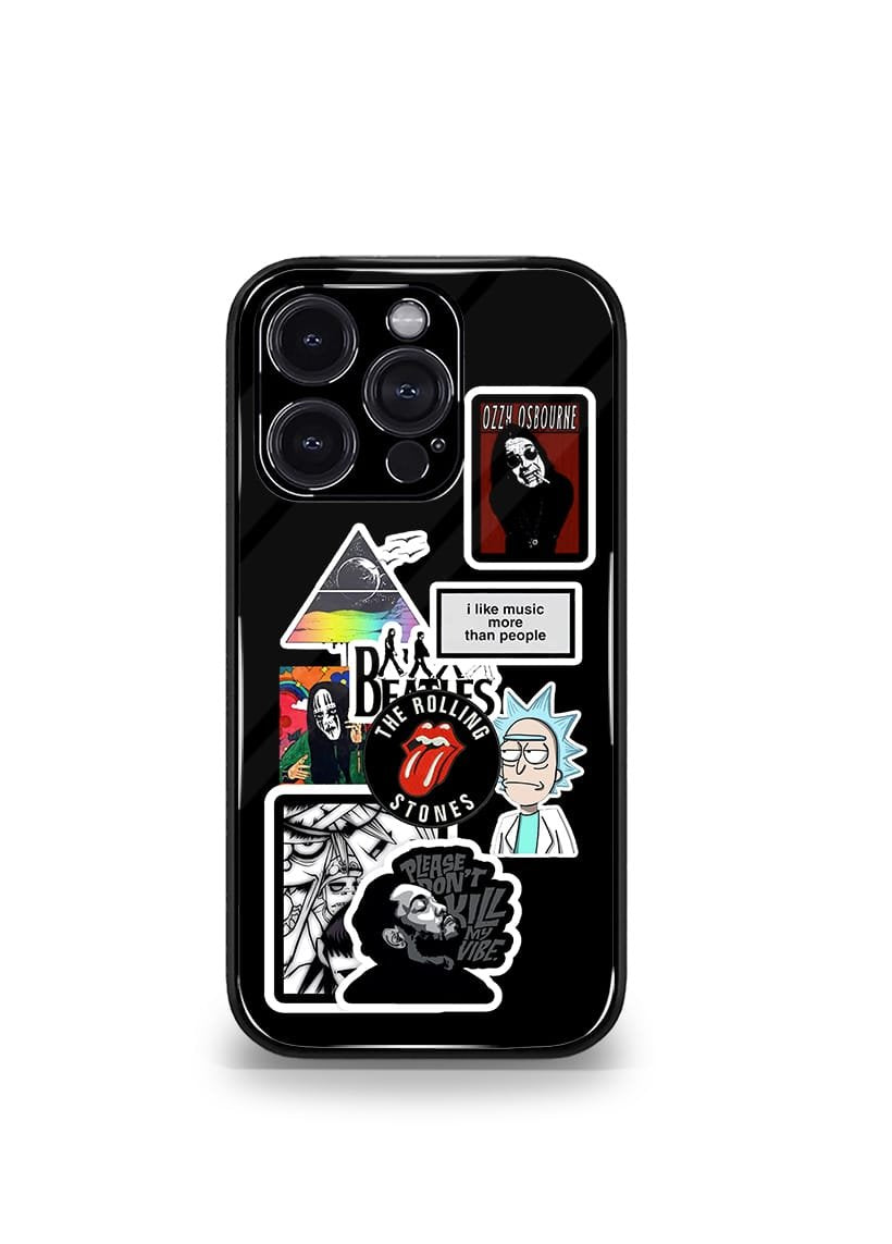 the rolling stones black psych trippy premium glossy case