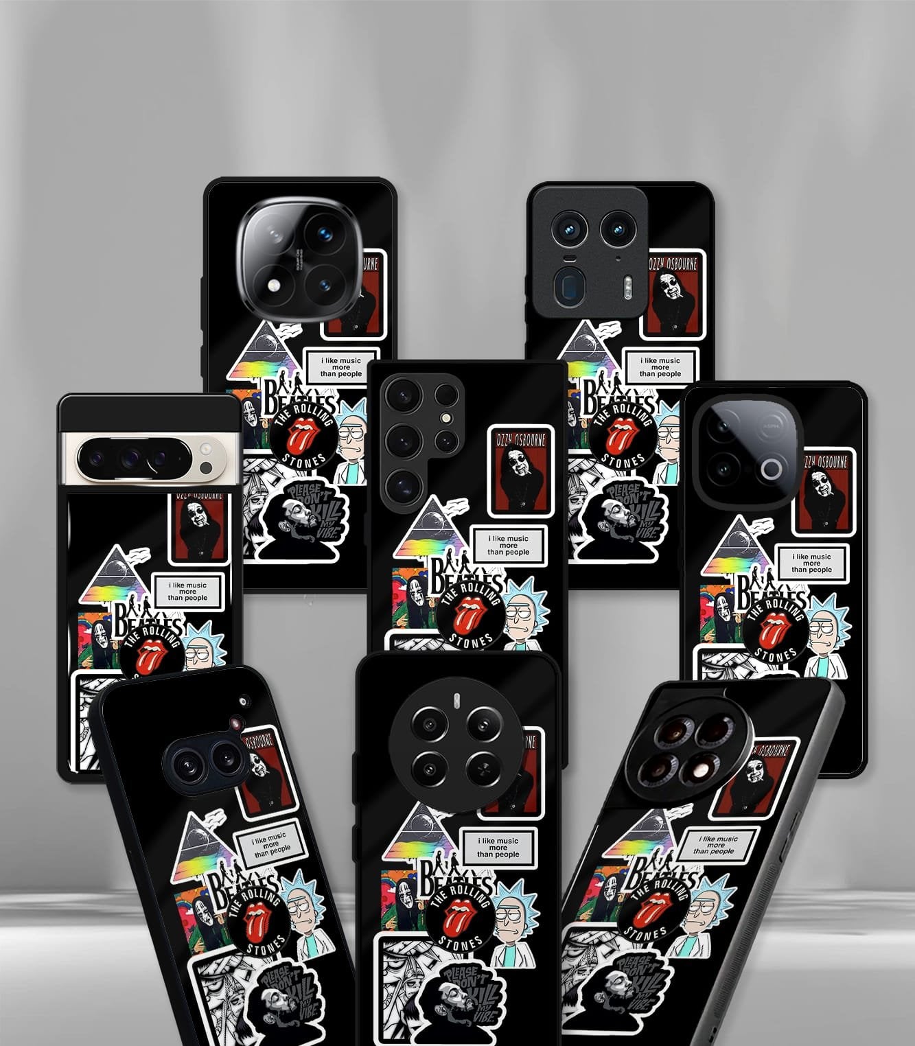 the rolling stones black psych trippy premium glossy case
