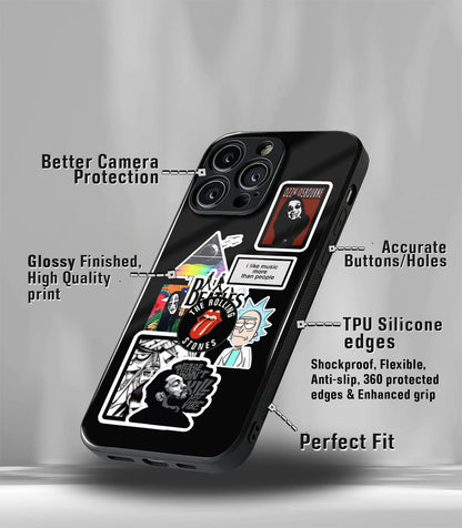 The Rolling Stones Black Psych Trippy Premium Glossy Case