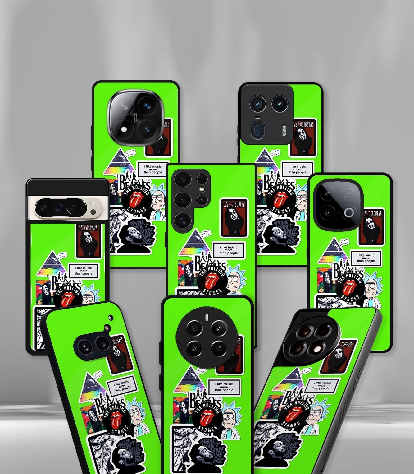 the rolling stones green psych trippy premium glossy case