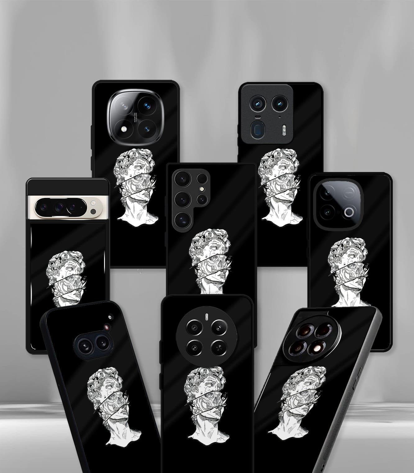black statue psych trippy premium glossy case