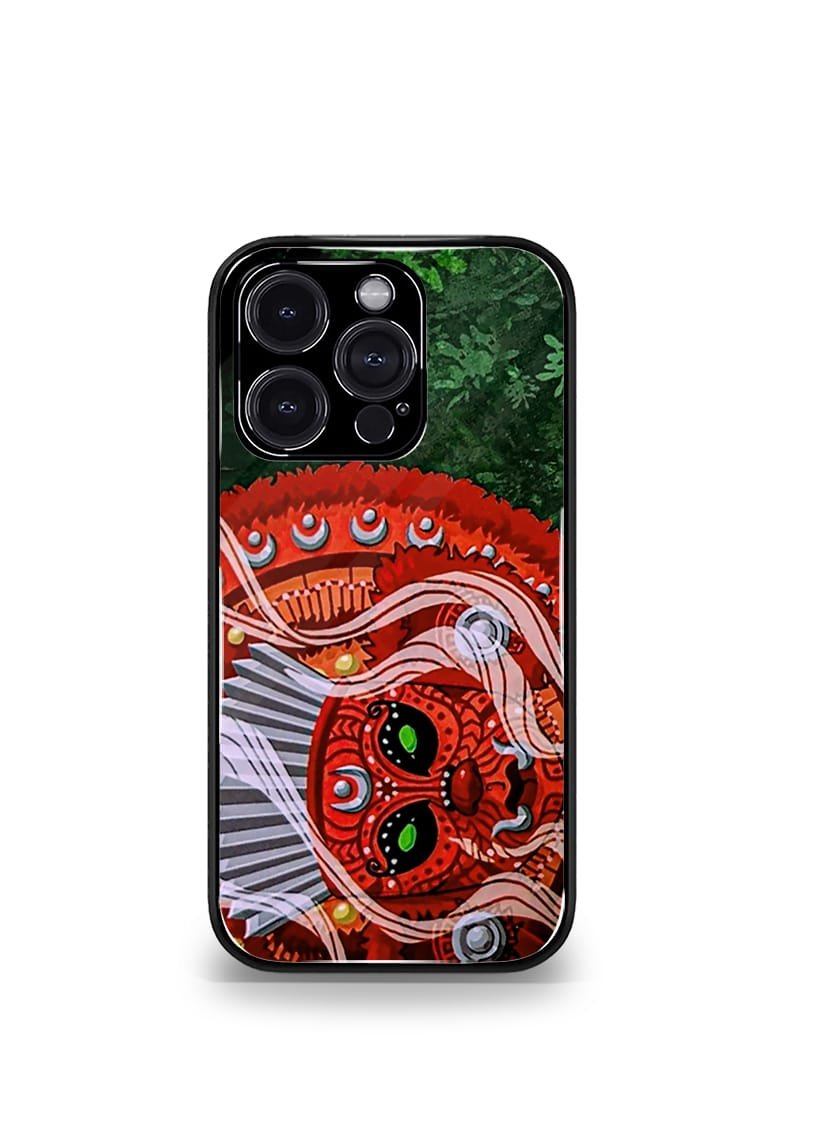 theyyam face psych trippy premium glossy case