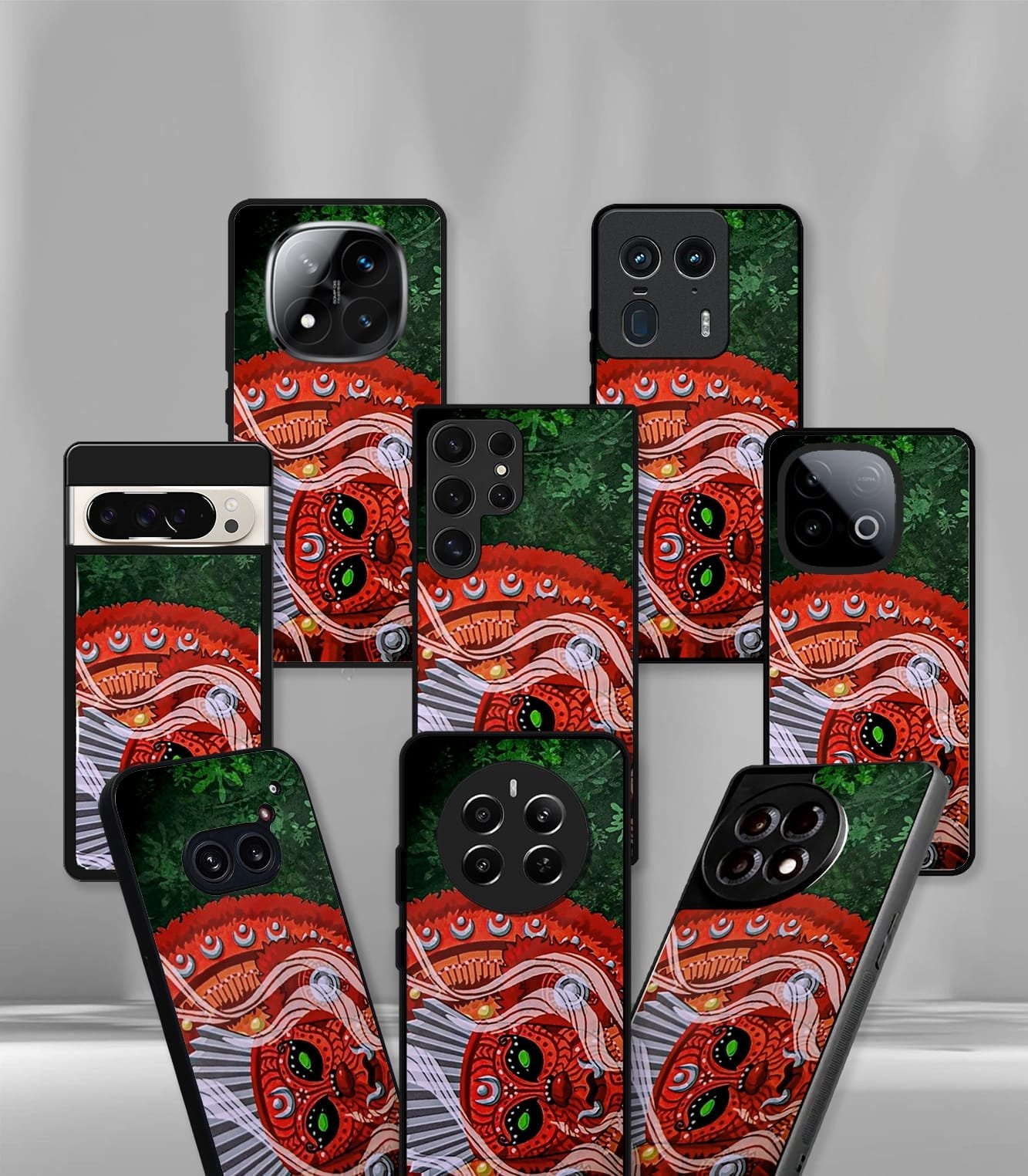 theyyam face psych trippy premium glossy case