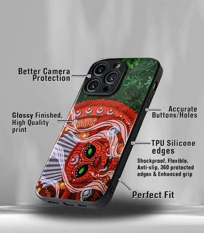 Theyyam face Psych Trippy Premium Glossy Case