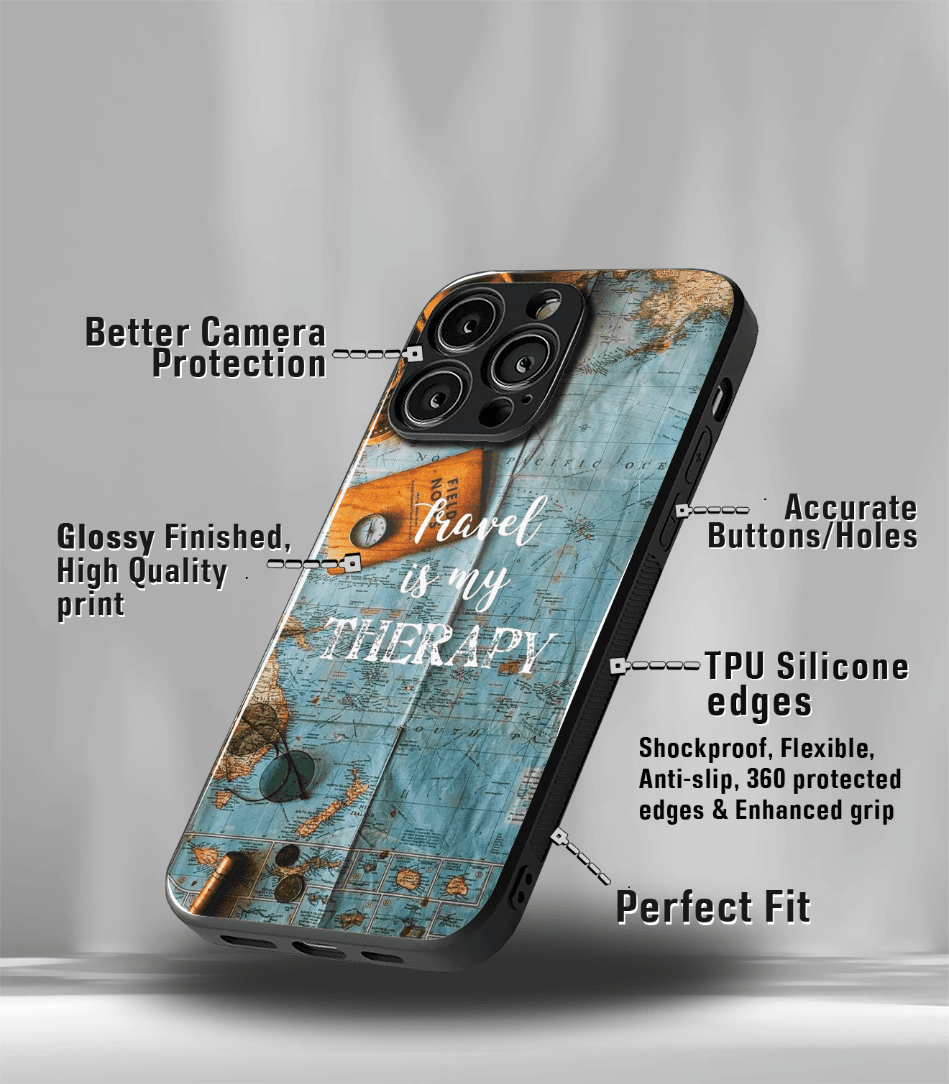 travel is my therapy premium phone case