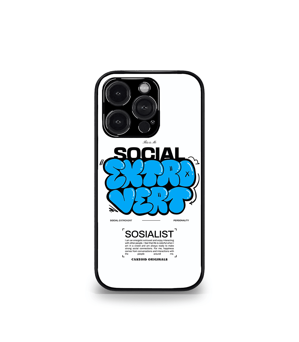 social extrovert white premium phone case