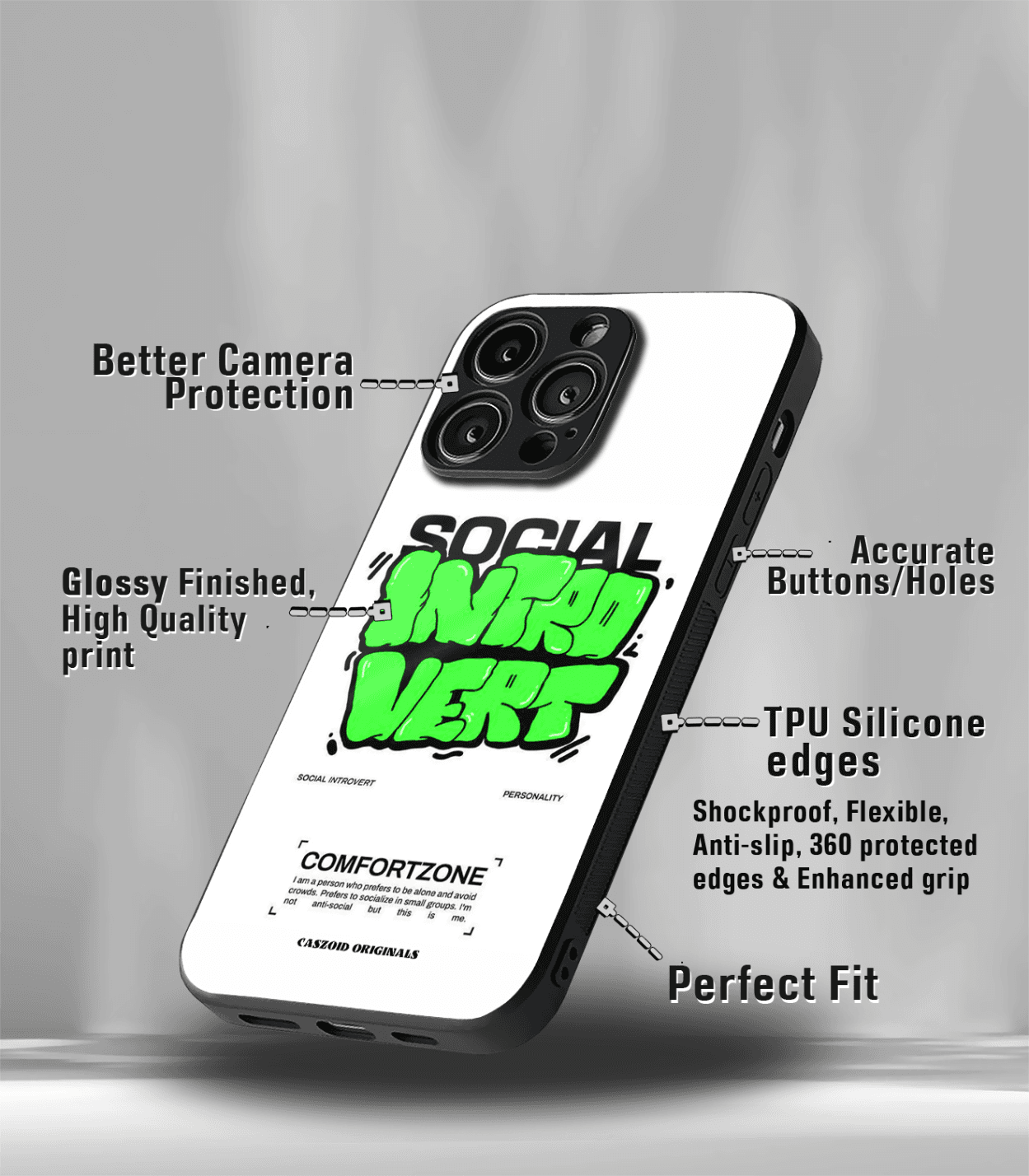 social introvert white premium phone case