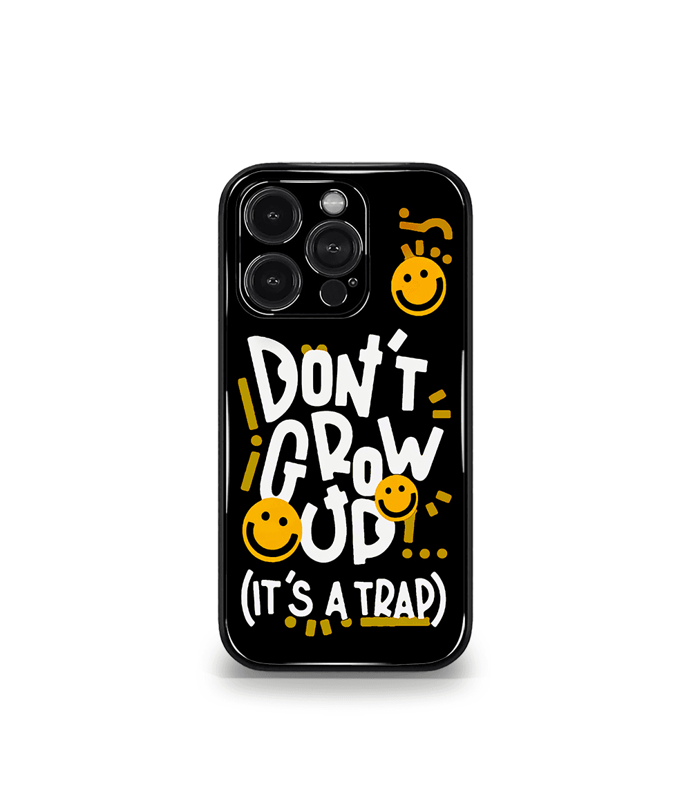 don't grow up it's a trap black premium phone case