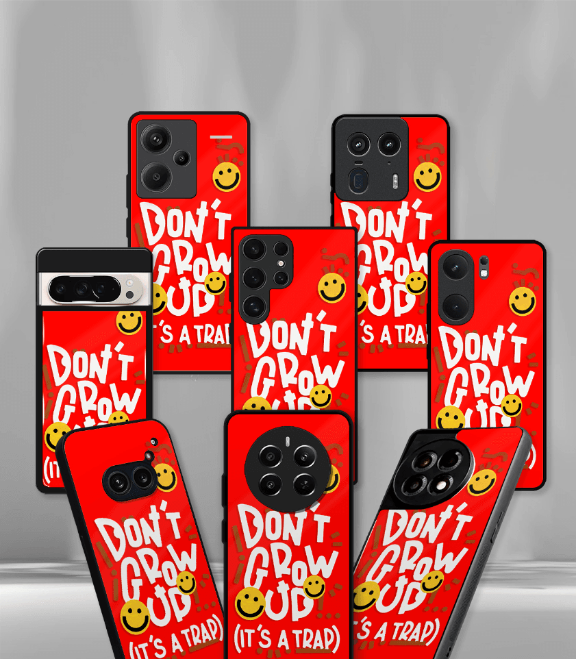 don't grow up it's a trap red premium phone case