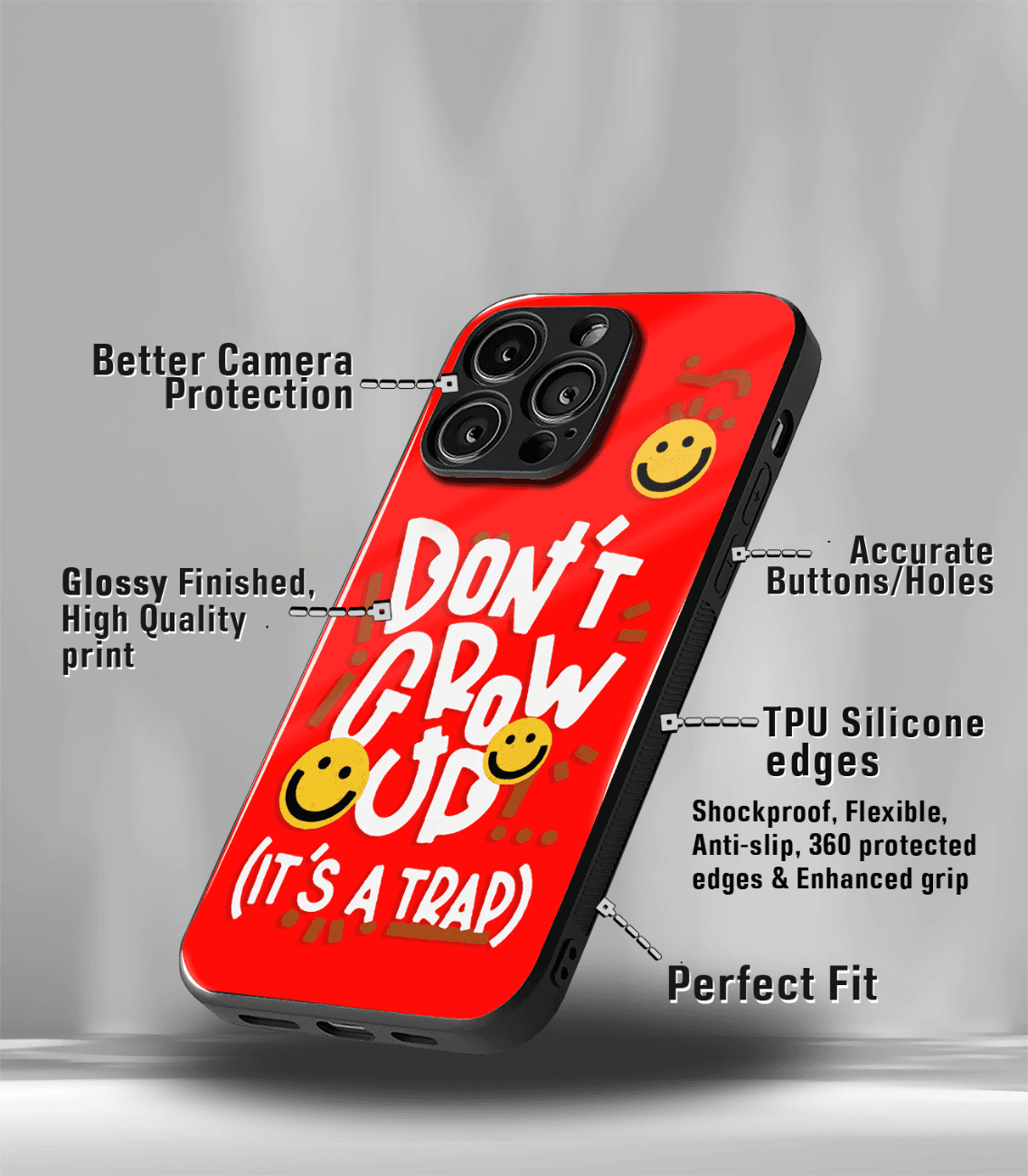 don't grow up it's a trap red premium phone case