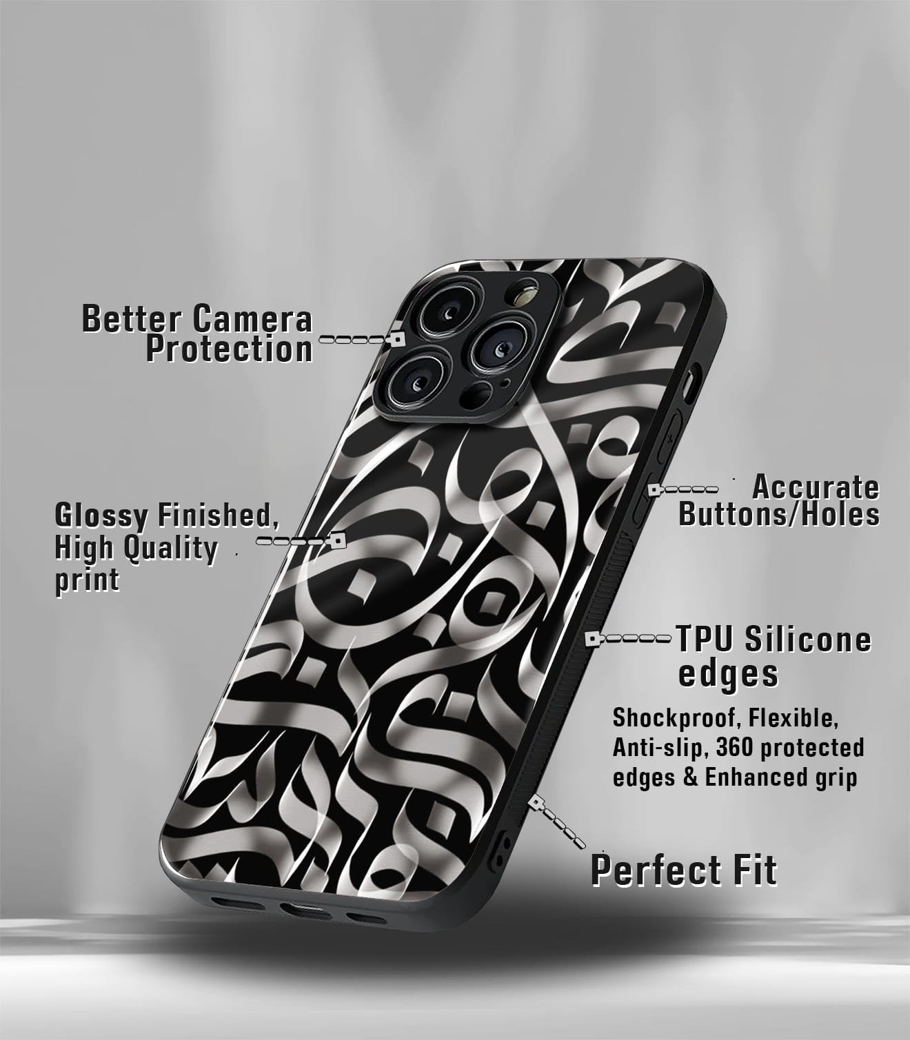 arabic calligraphy premium glossy phone case