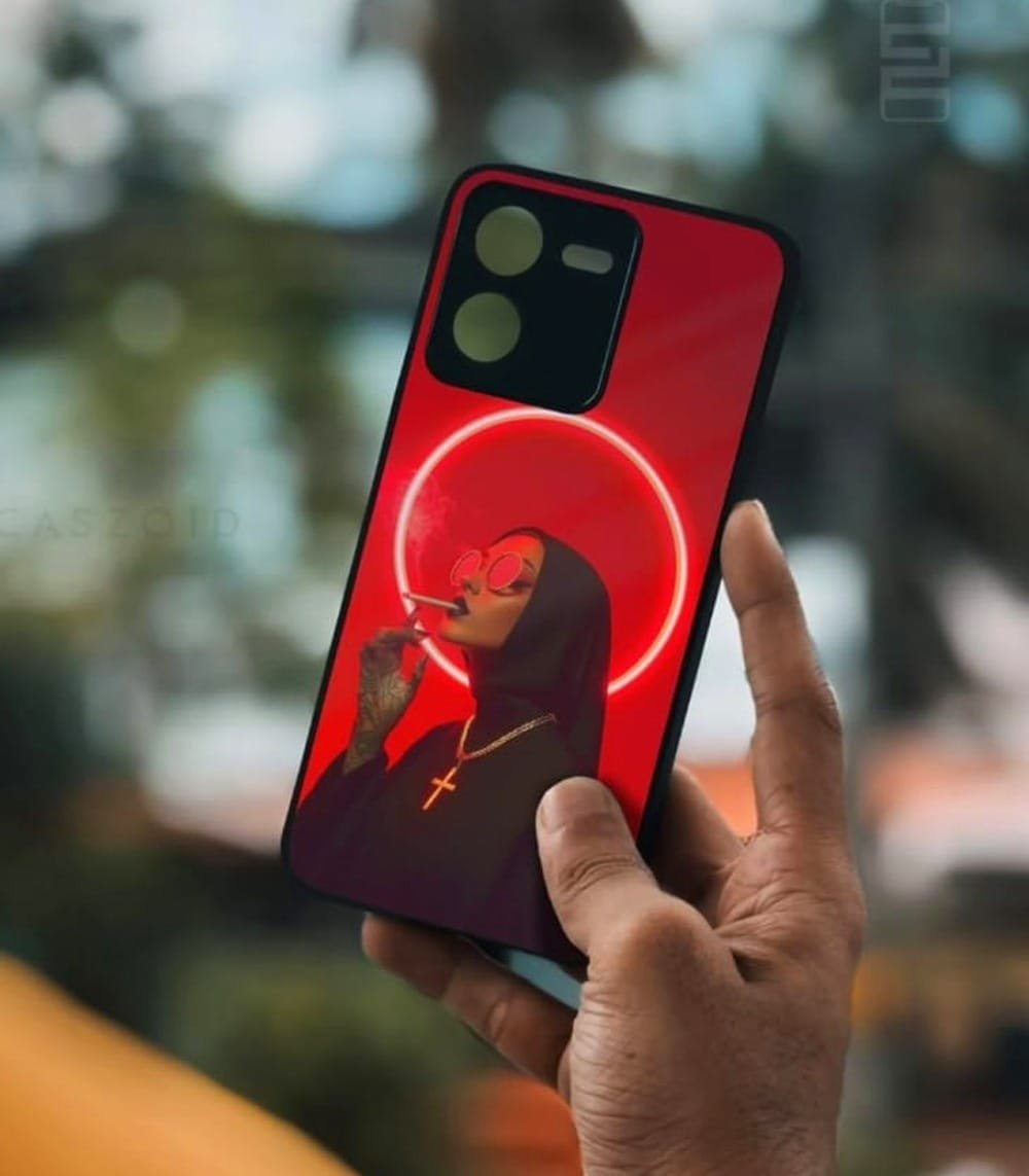 the trippy nun premium glossy phone case