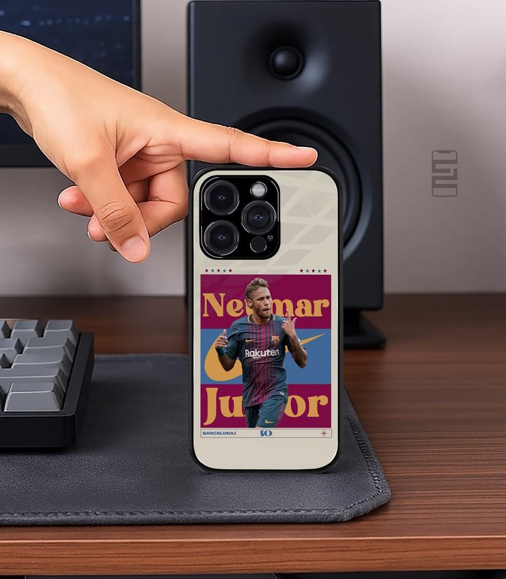 neymar jr vintage fcb edition premium glossy phone case