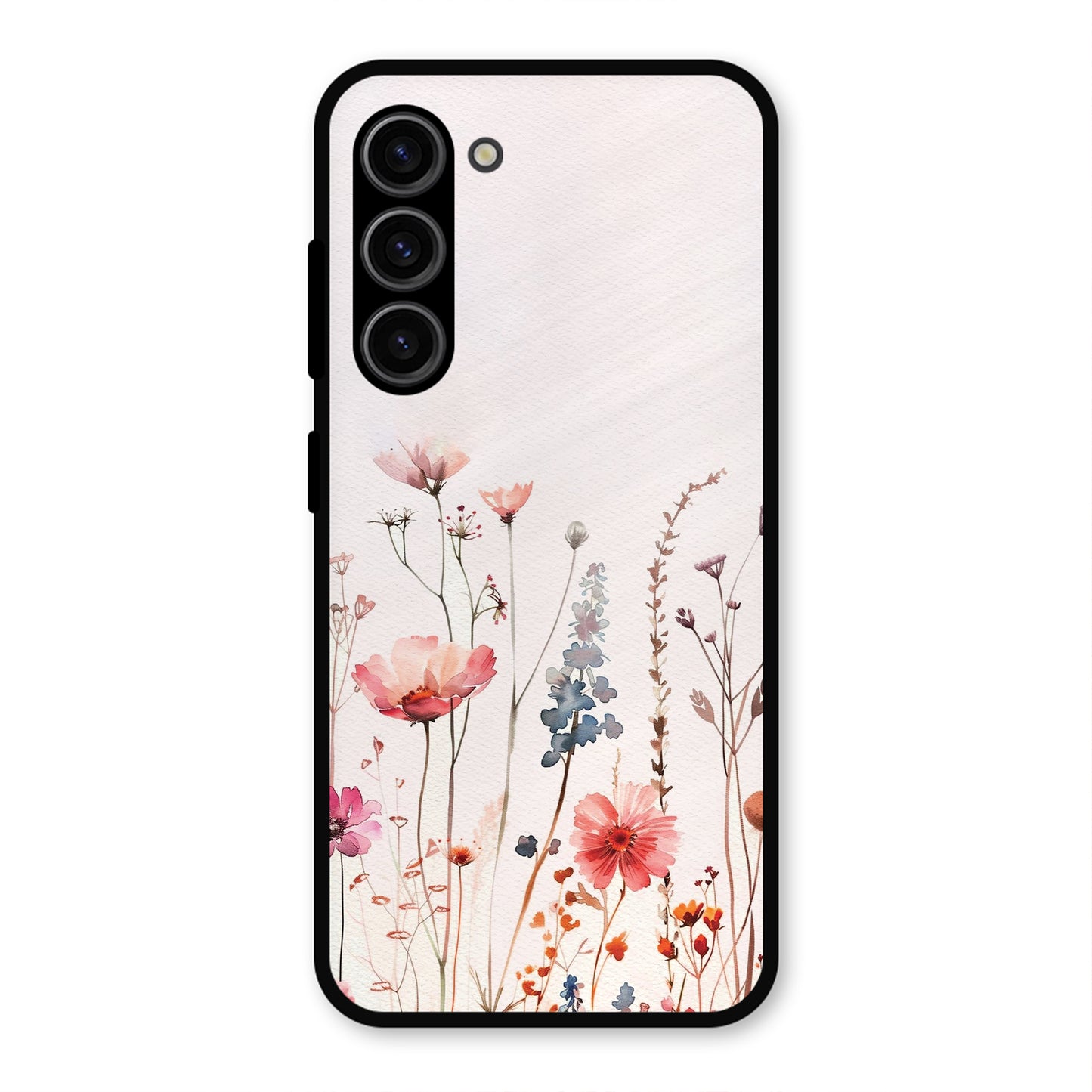 PINK PASTEL FLORAL PRINT AESTHETIC NEW METAL COVER SAMSUNG S23