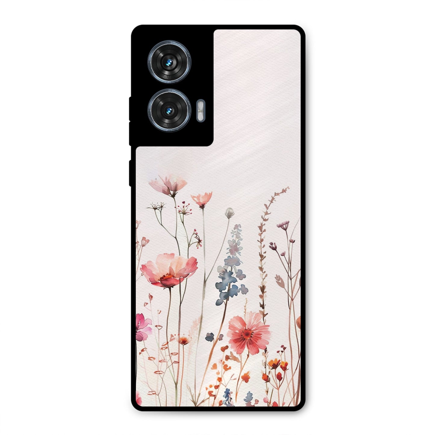 PINK PASTEL FLORAL PRINT AESTHETIC PREMIUM GLOSSY PHONECASE FOR MOTOROLA EDGE 50 FUSION