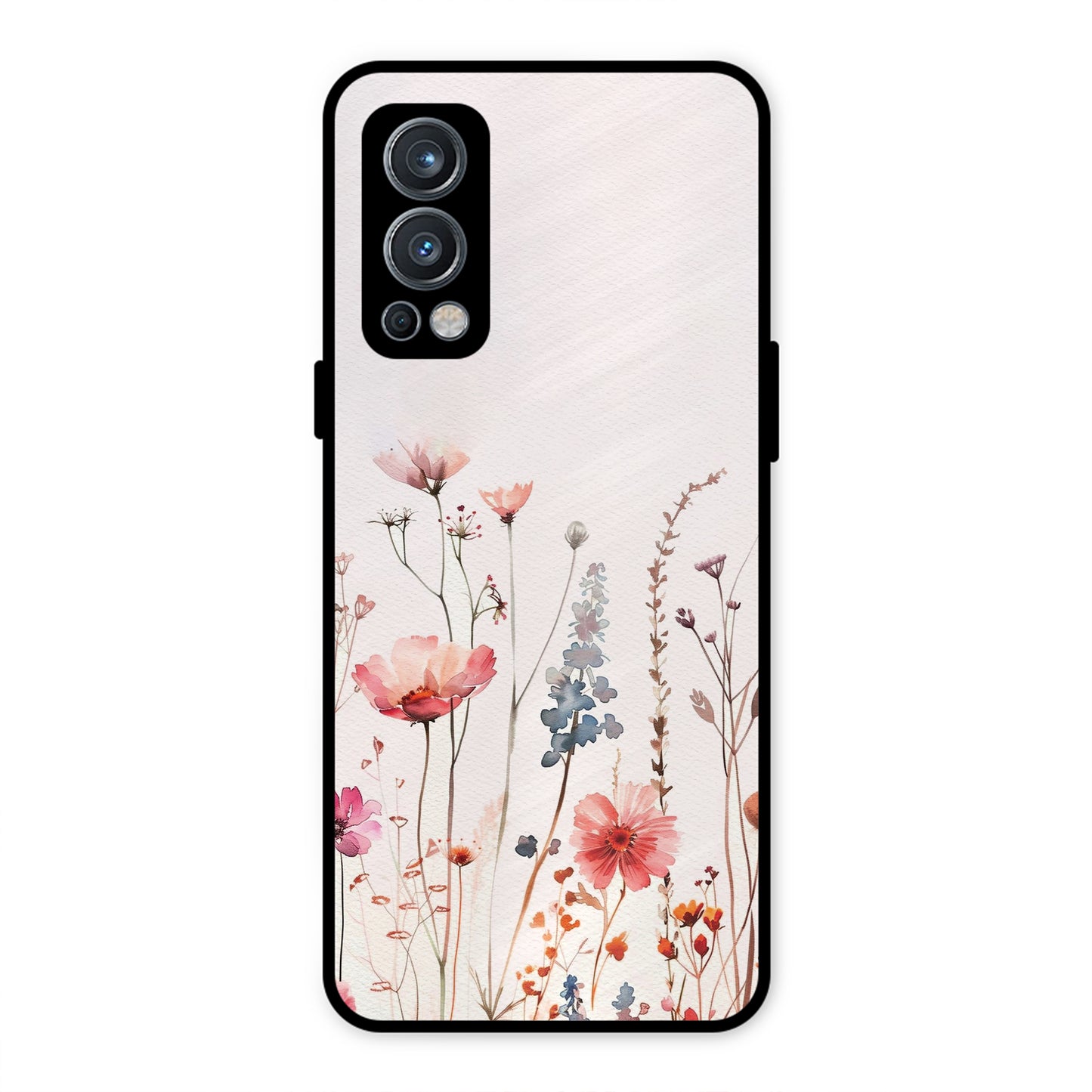 PINK PASTEL FLORAL PRINT AESTHETIC PREMIUM GLOSSY PHONECASE FOR ONEPLUS NORD 2