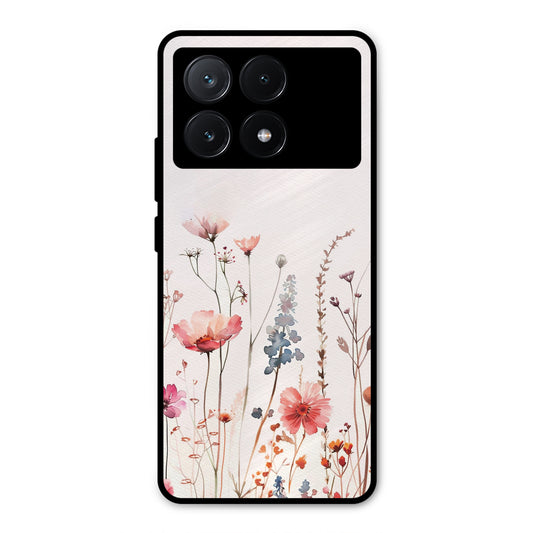 PINK PASTEL FLORAL NAME PRINT AESTHETIC PREMIUM GLOSSY PHONECASE FOR POCO X6 PRO 5G