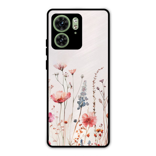 PINK PASTEL FLORAL NAME PRINT AESTHETIC PREMIUM GLOSSY PHONECASE FOR MOTOROLA EDGE 40