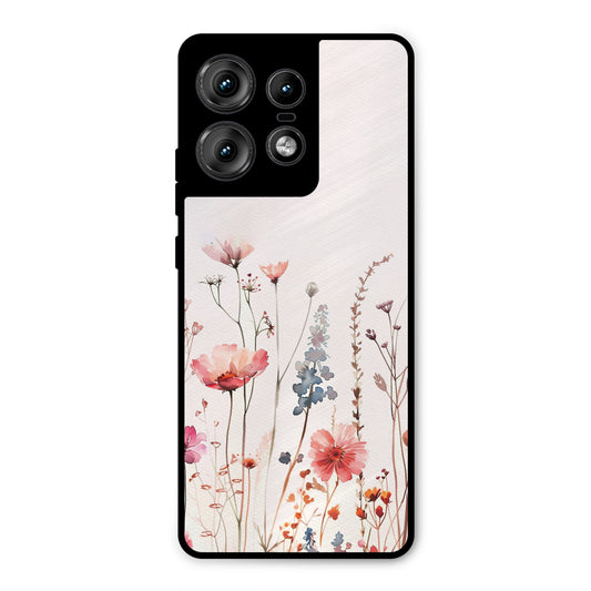 PINK PASTEL FLORAL NAME PRINT AESTHETIC  NEW METAL COVER FOR MOTOROLA EDGE 50 PRO