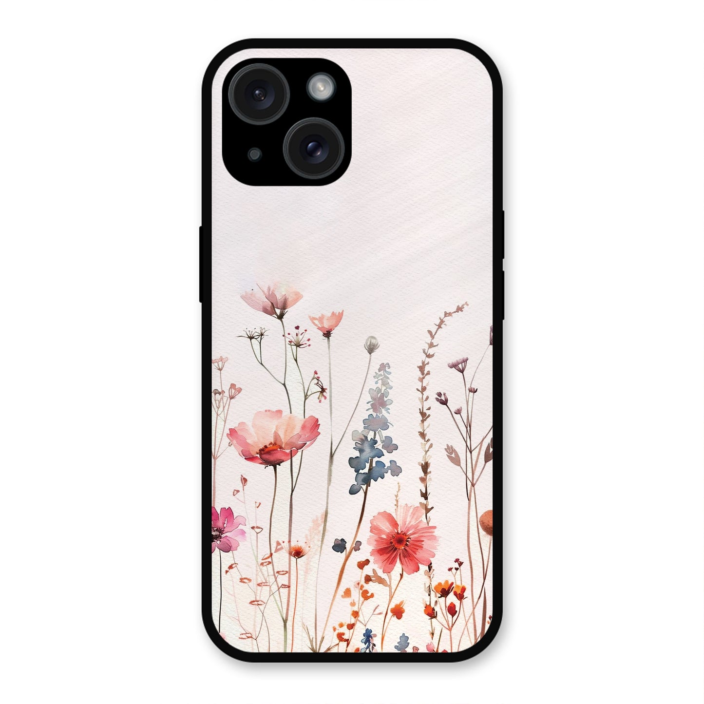 PINK PASTEL FLORAL NAME PRINT AESTHETIC  NEW METAL COVER FOR IPHONE 15