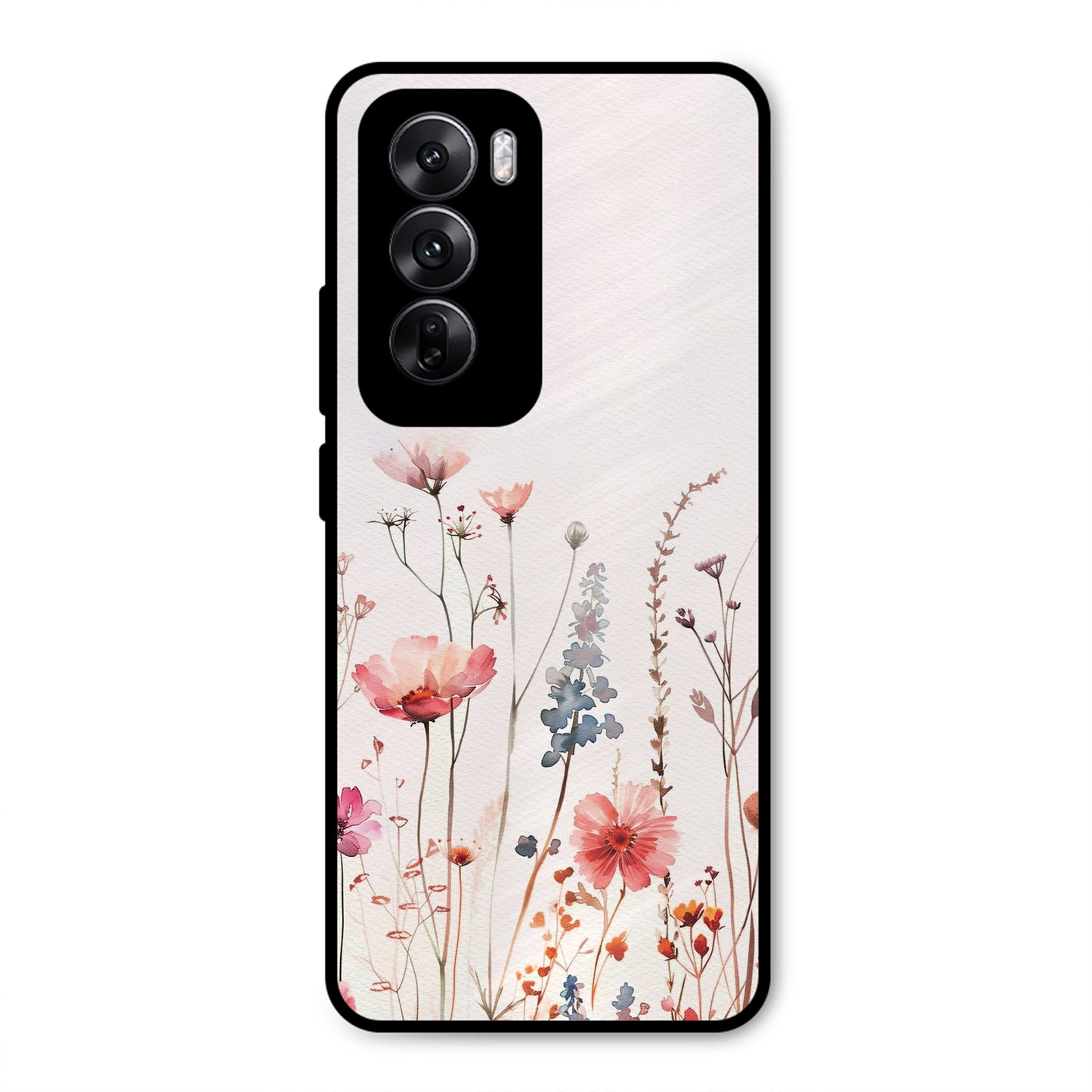 PINK PASTEL FLORAL NAME PRINT AESTHETIC PREMIUM GLOSSY PHONECASE FOR OPPO RENO 12
