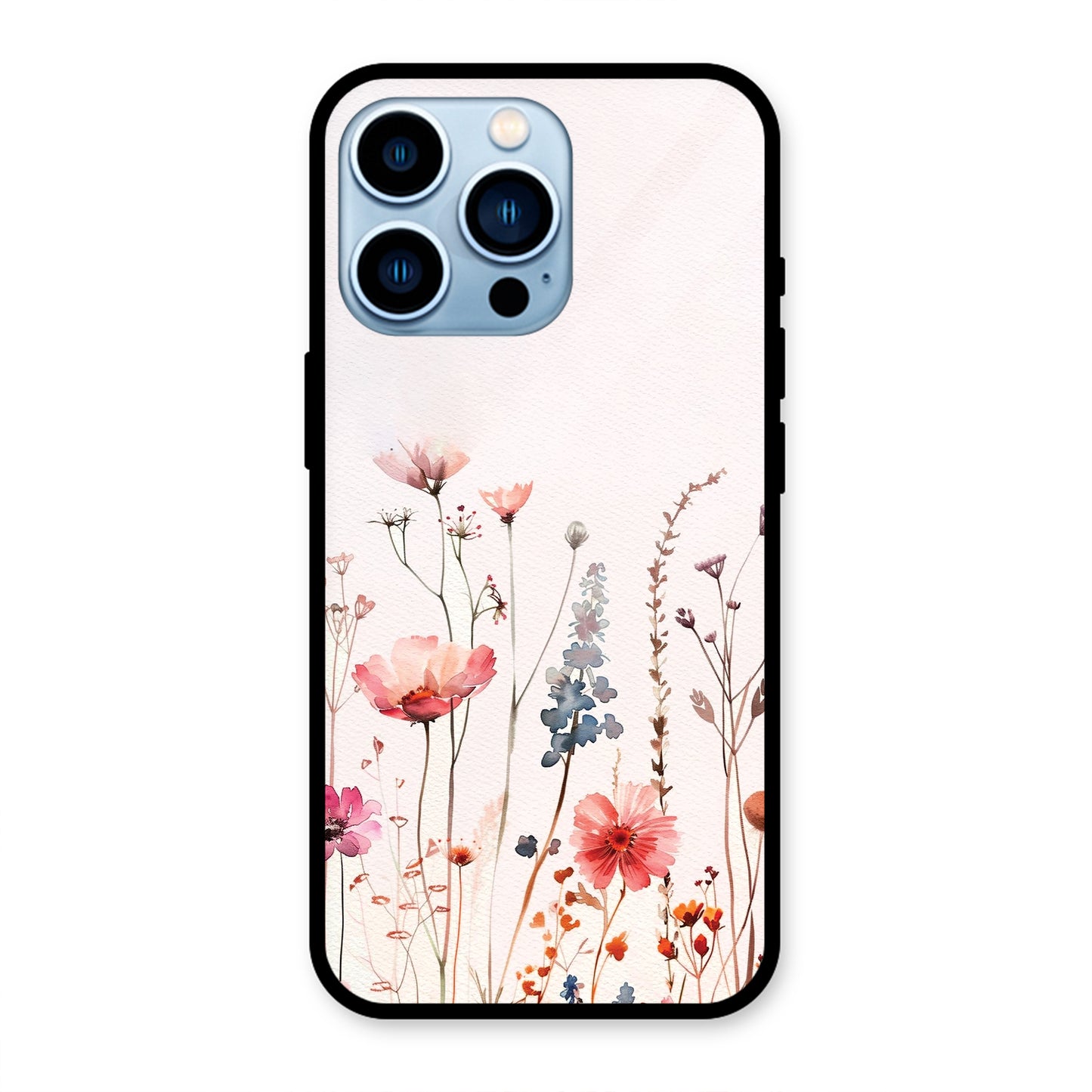 PINK PASTEL FLORAL NAME PRINT AESTHETIC PREMIUM GLOSSY PHONECASE FOR IPHONE 13 PRO