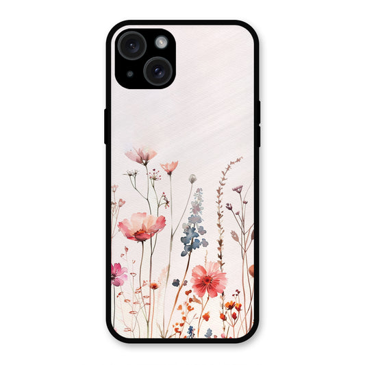 PINK PASTEL FLORAL NAME PRINT AESTHETIC PREMIUM GLOSSY PHONECASE FOR IPHONE 15 PLUS