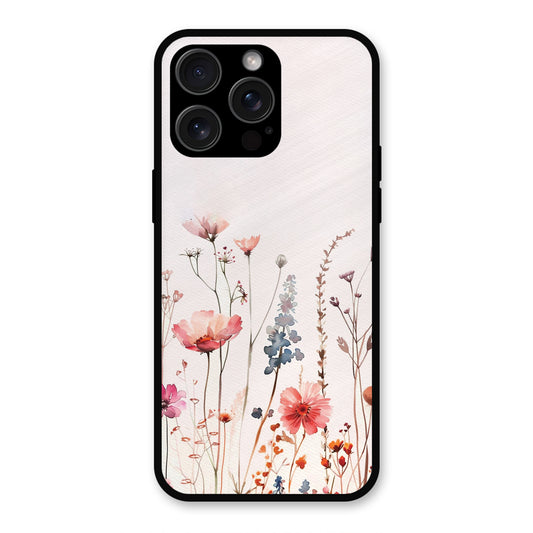 PINK PASTEL FLORAL NAME PRINT AESTHETIC NEW METAL COVER FOR IPHONE 15 PRO MAX